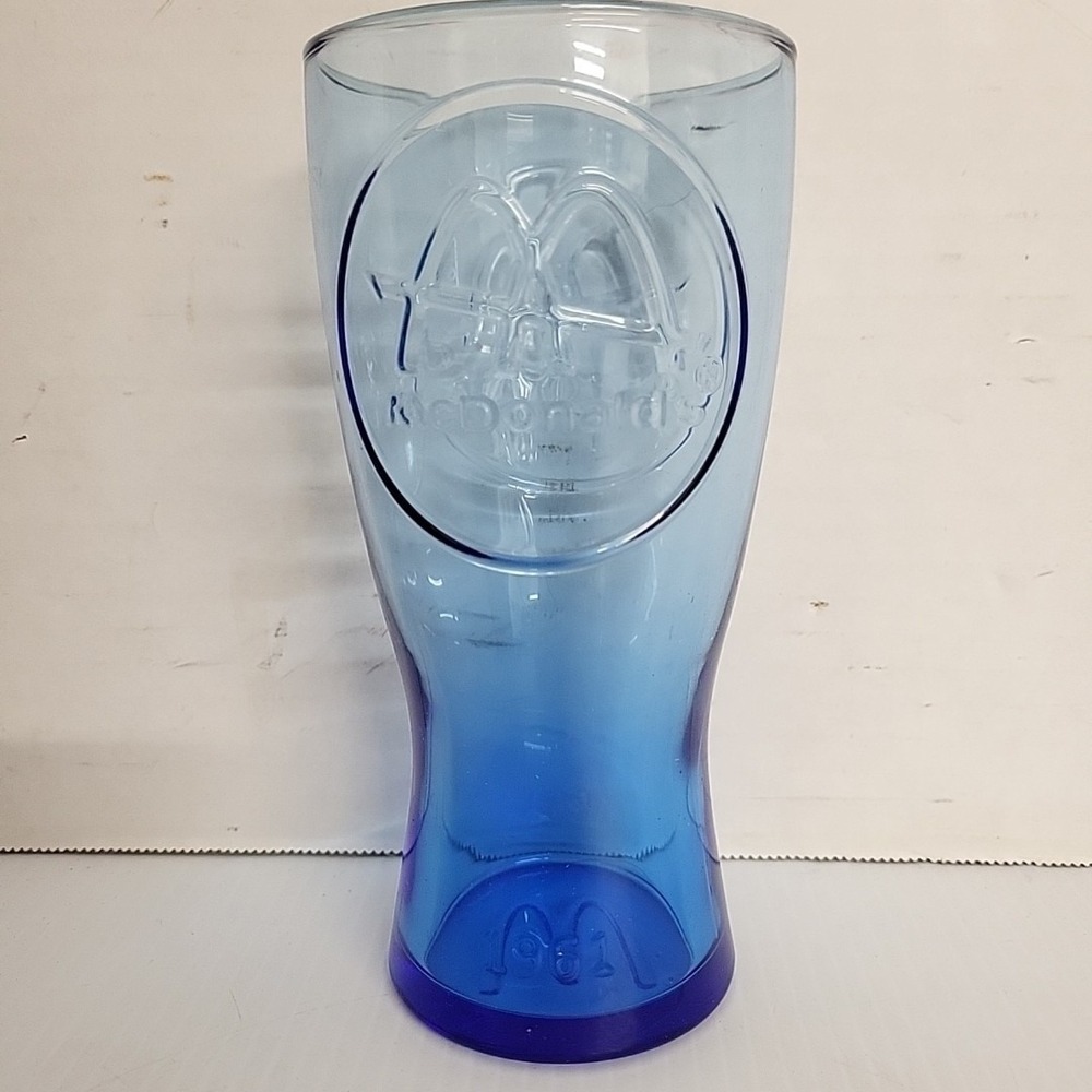 Vintage McDonald's Drinking Glass 1961 Promotional Blue Glass
